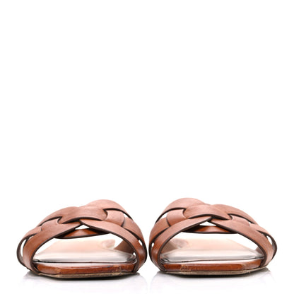 Saint Laurent Calfskin Tribute 05 Slide Sandals 40 Amber 3 of 11
