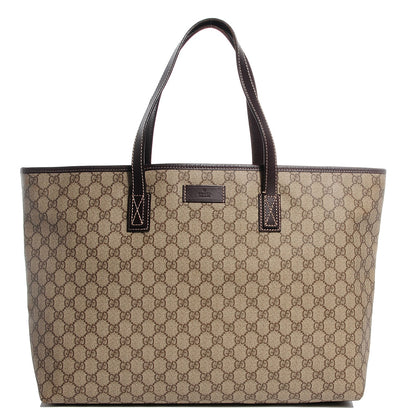 Gucci GG Supreme Monogram Large Zippered Shopping Tote Dark Brown 1 of 7