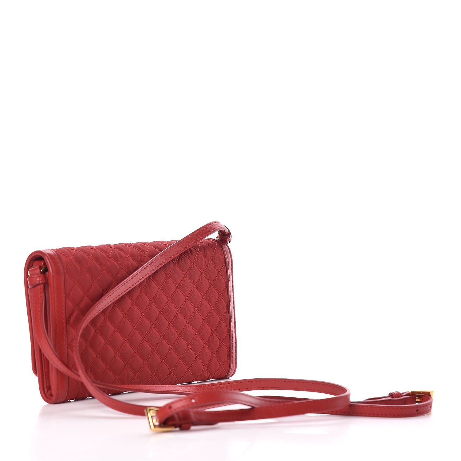 Prada Tessuto Quilted Mini Crossbody Wallet Fuoco 3 of 14