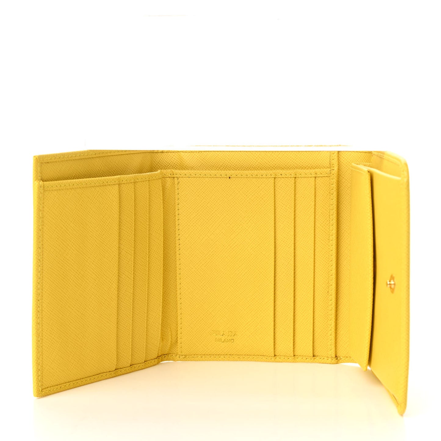 Saffiano Metal Tri-Fold Wallet Girasole