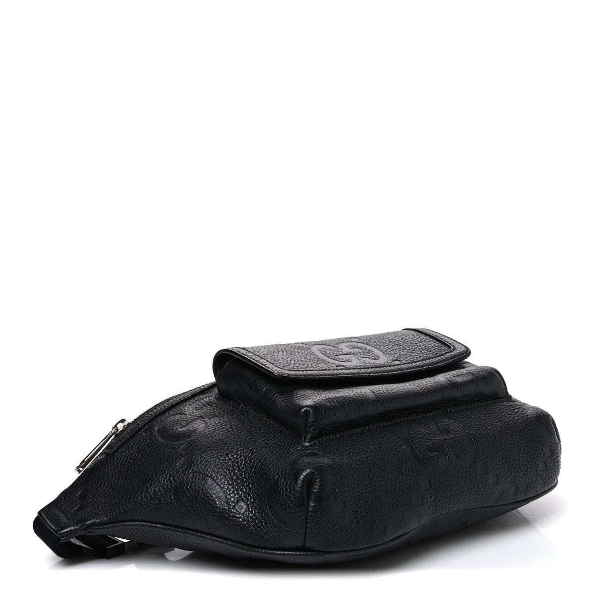 Gucci Calfskin GG Tennis Embossed Pocket Belt Bag Black 4 of 11