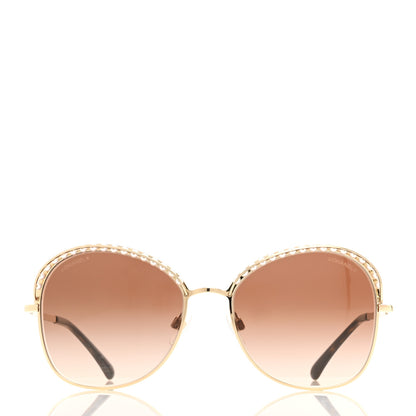 Chanel Metal Pearl Sunglasses 4246-H Silver Beige 2 of 8