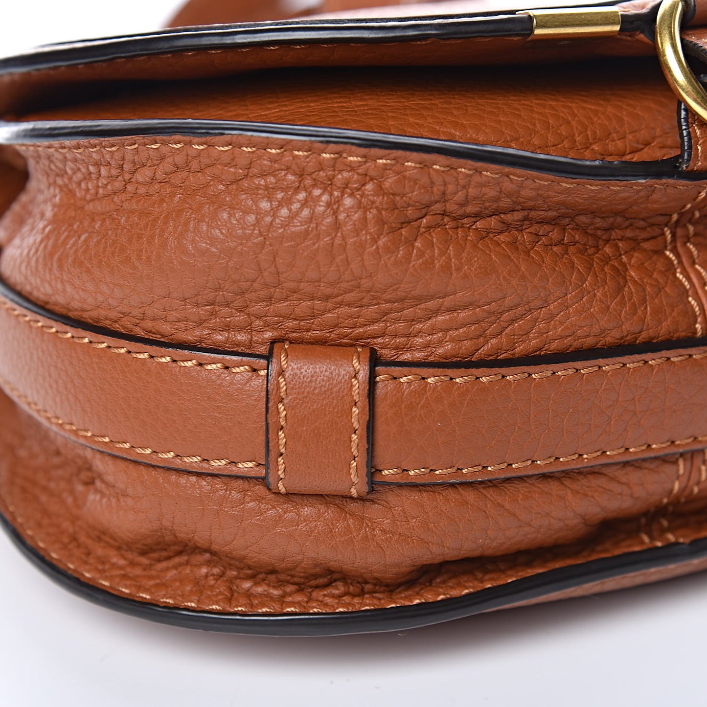 Calfskin Mini Marcie Round Crossbody Bag Tan