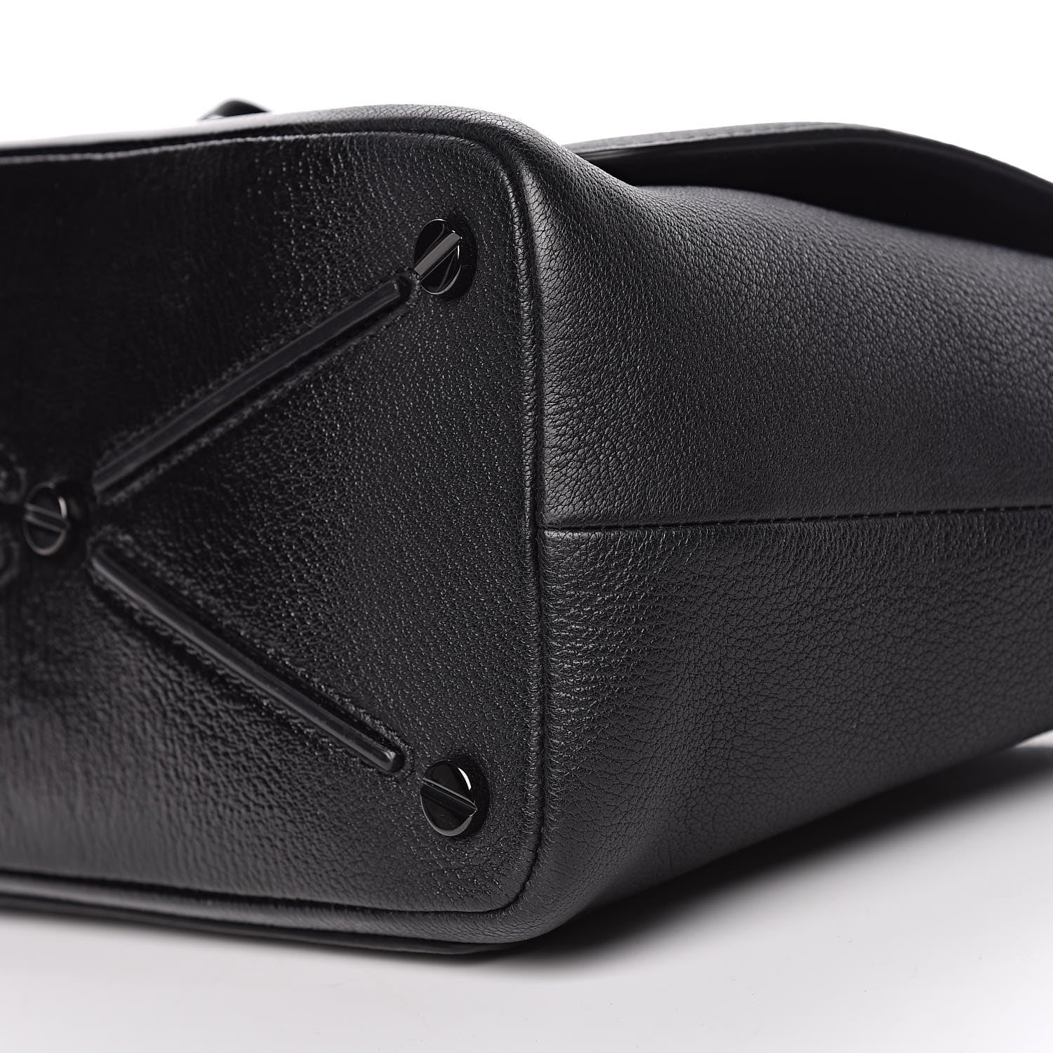 Valentino Garavani Patent Pebbled Calfskin Small Demilune Double Handle Satchel Black 10 of 11