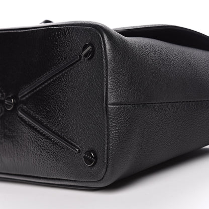 Valentino Garavani Patent Pebbled Calfskin Small Demilune Double Handle Satchel Black 10 of 11