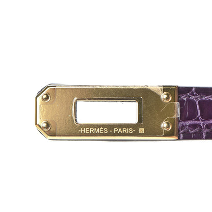 Hermes Shiny Alligator Mini Kelly Sellier 20 Cassis 28 of 31