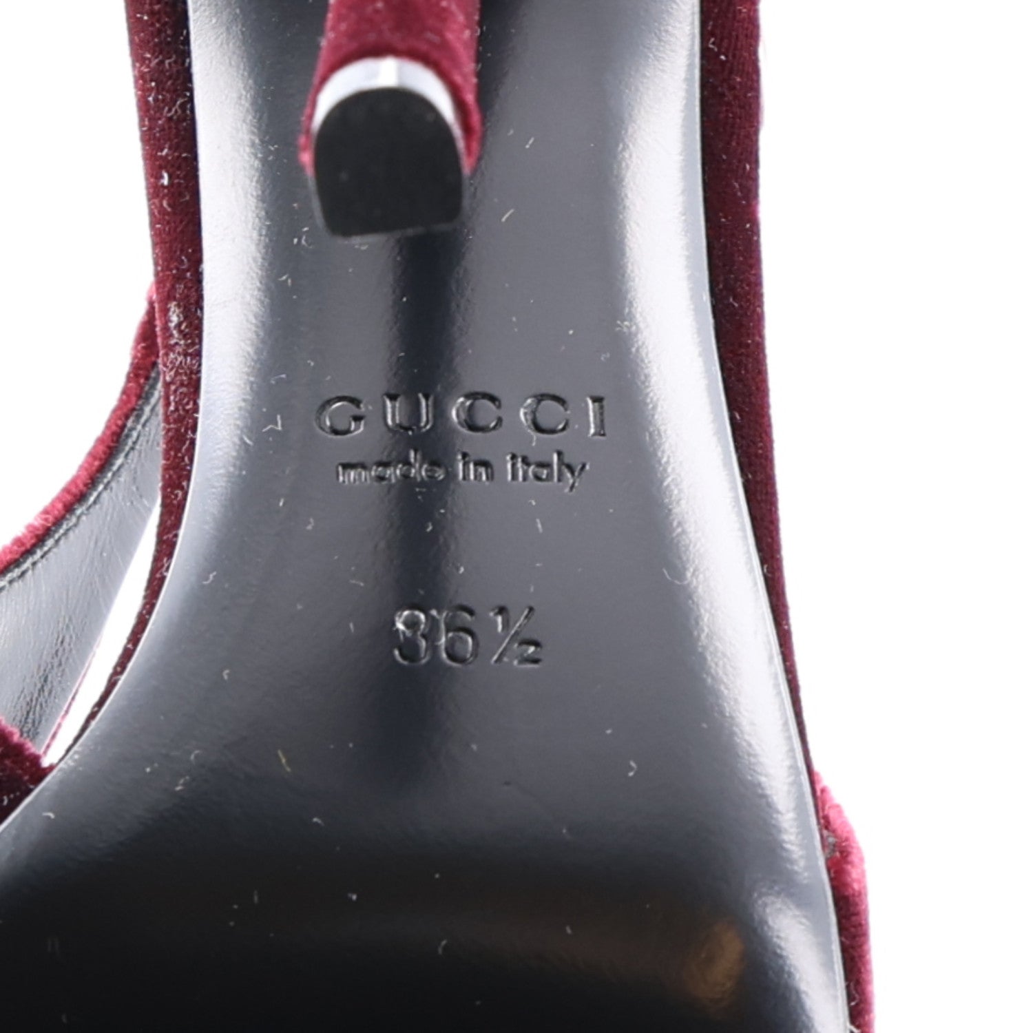 Gucci Velvet Crystal Nappa Charlotte Slingback Pumps 36.5 New Vineyard 8 of 11