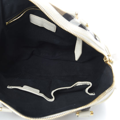 Burberry House Check Bridle Calfskin Small Orchard Bowling Bag White 5 of 18