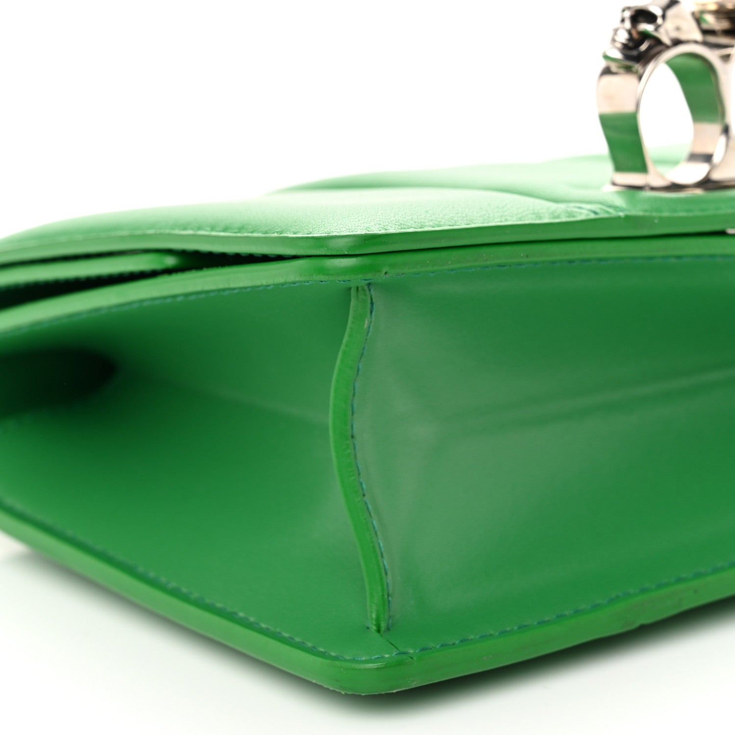 Alexander McQueen Calfskin Small Slash Bag Bright Green 1728830