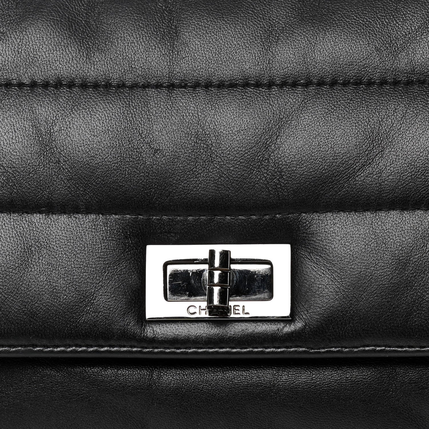 Chanel Lambskin Horizontal Quilt Jumbo Mademoiselle Flap Black 5 of 5