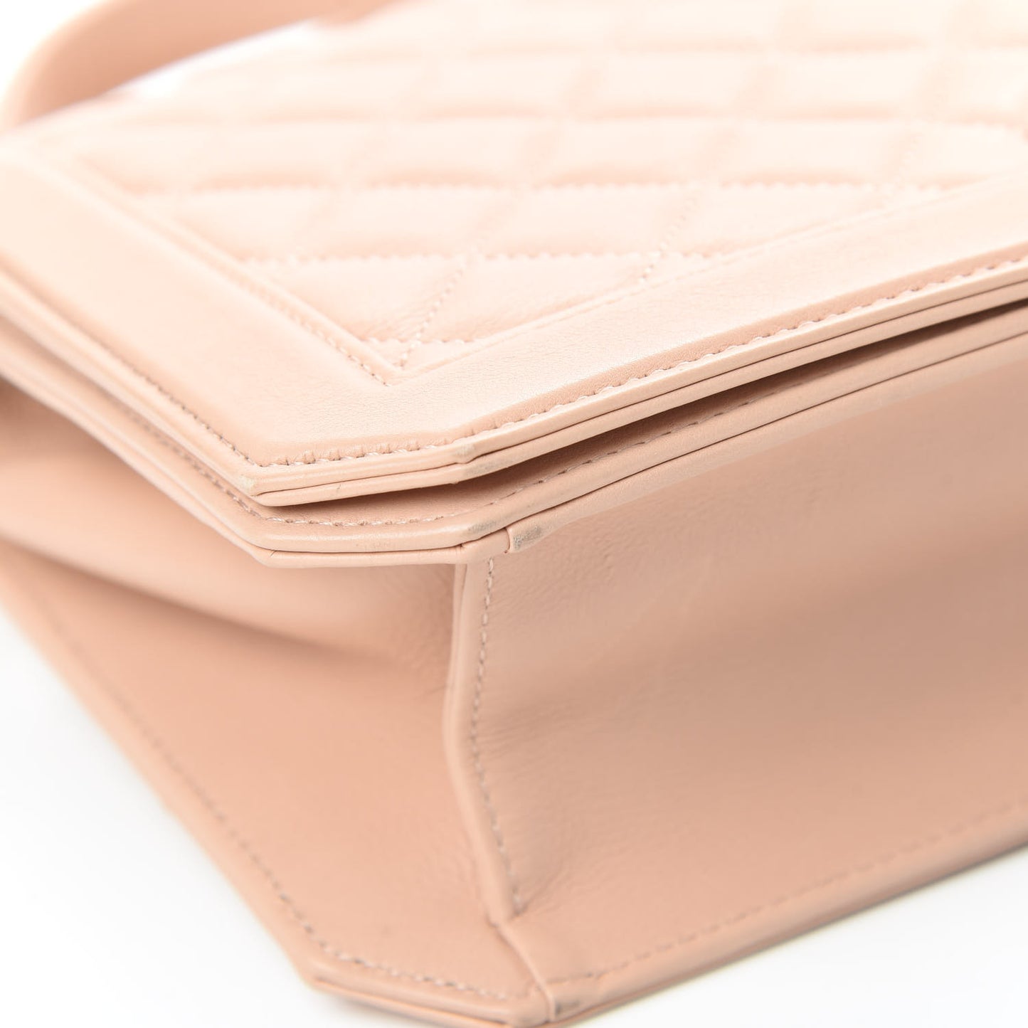 Lambskin Quilted Flap Beige
