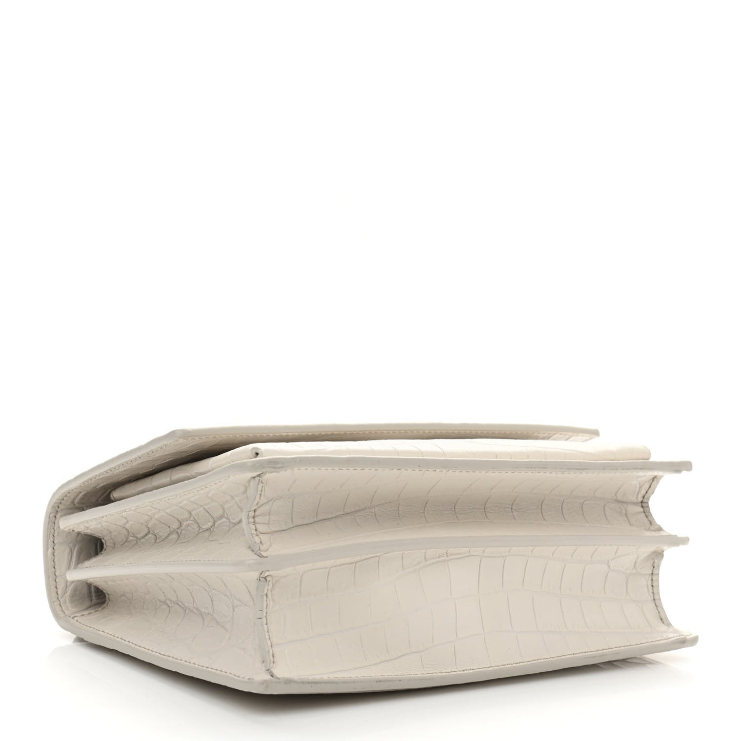 Calfskin Crocodile Embossed Medium Monogram Sunset Blanc Vintage