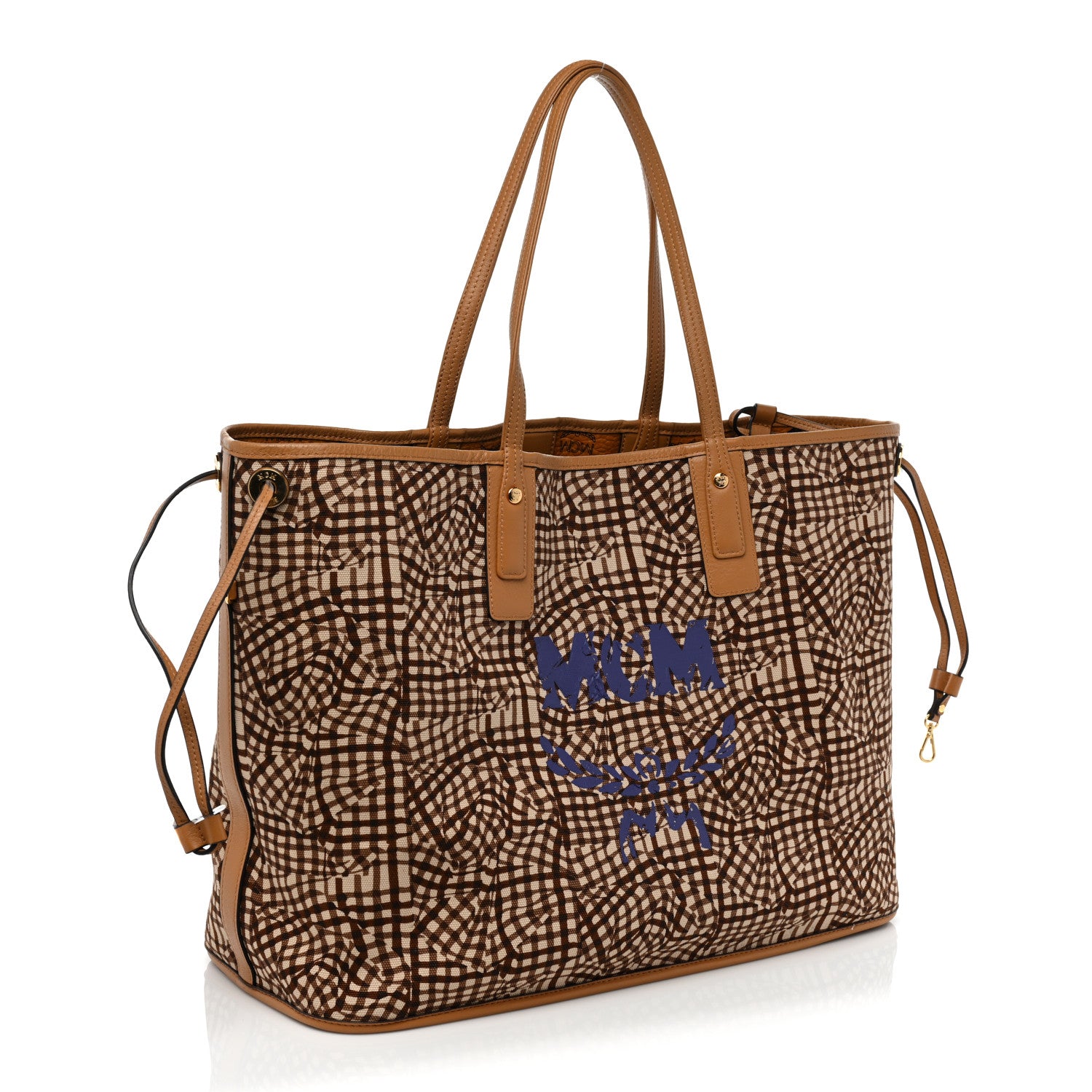 MCM Visetos Large Liz Reversible Shopper Tote Cognac 5 of 16