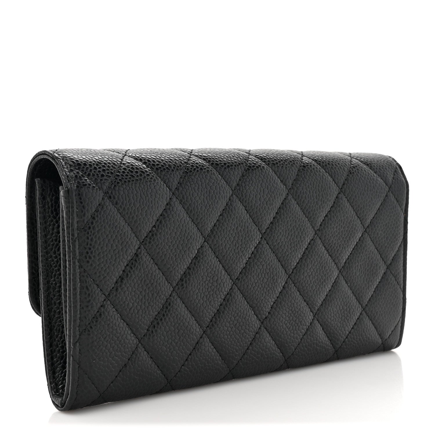 Chanel Caviar Quilted Large Gusset Flap Wallet Black 3 of 9