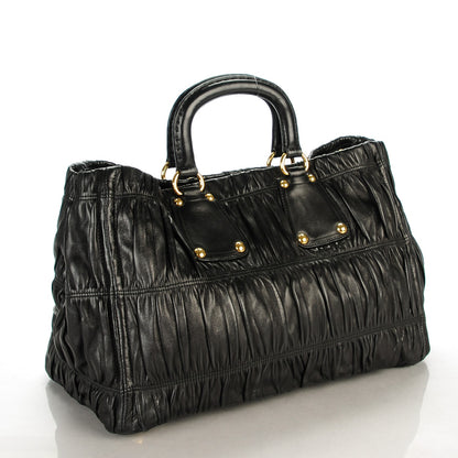Prada Nappa Gaufre Top Handle Tote Black 3 of 7