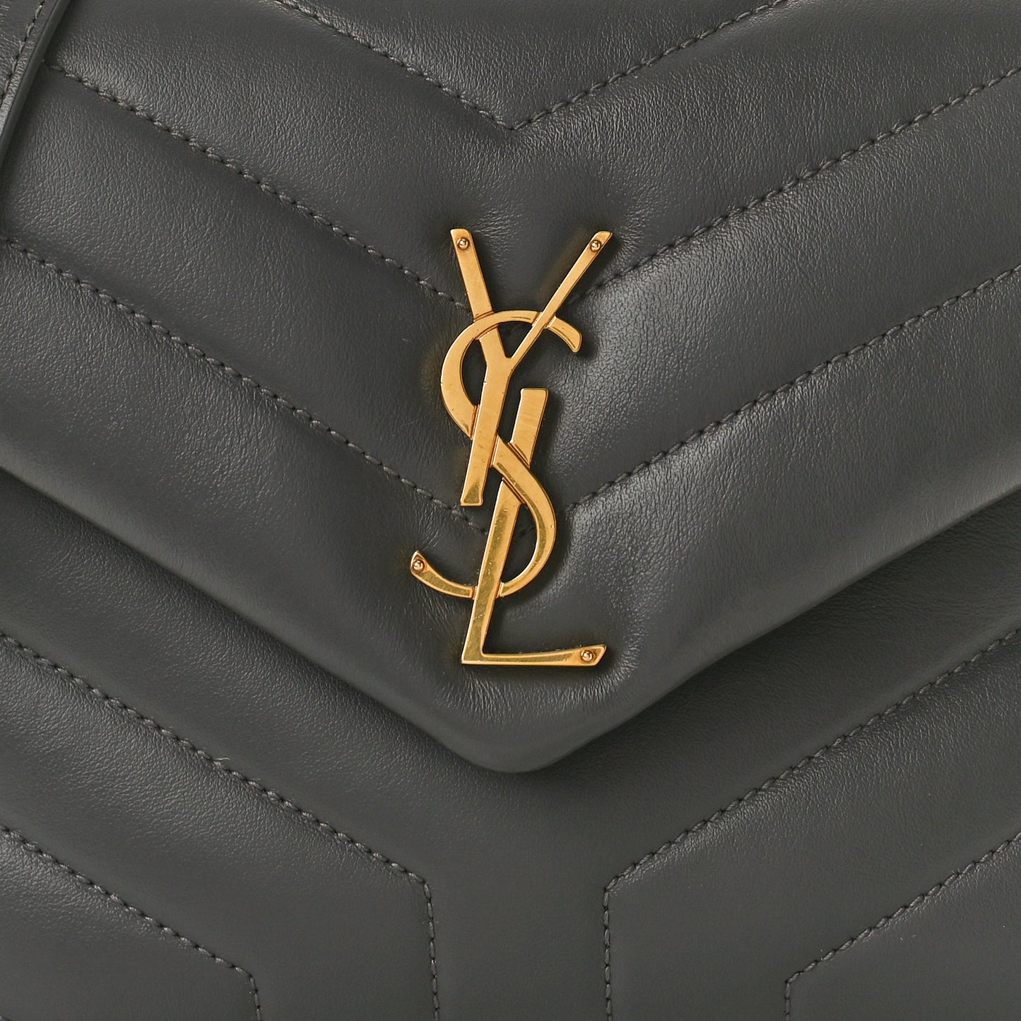 Calfskin Y Quilted Monogram Small Loulou Chain Satchel Storm