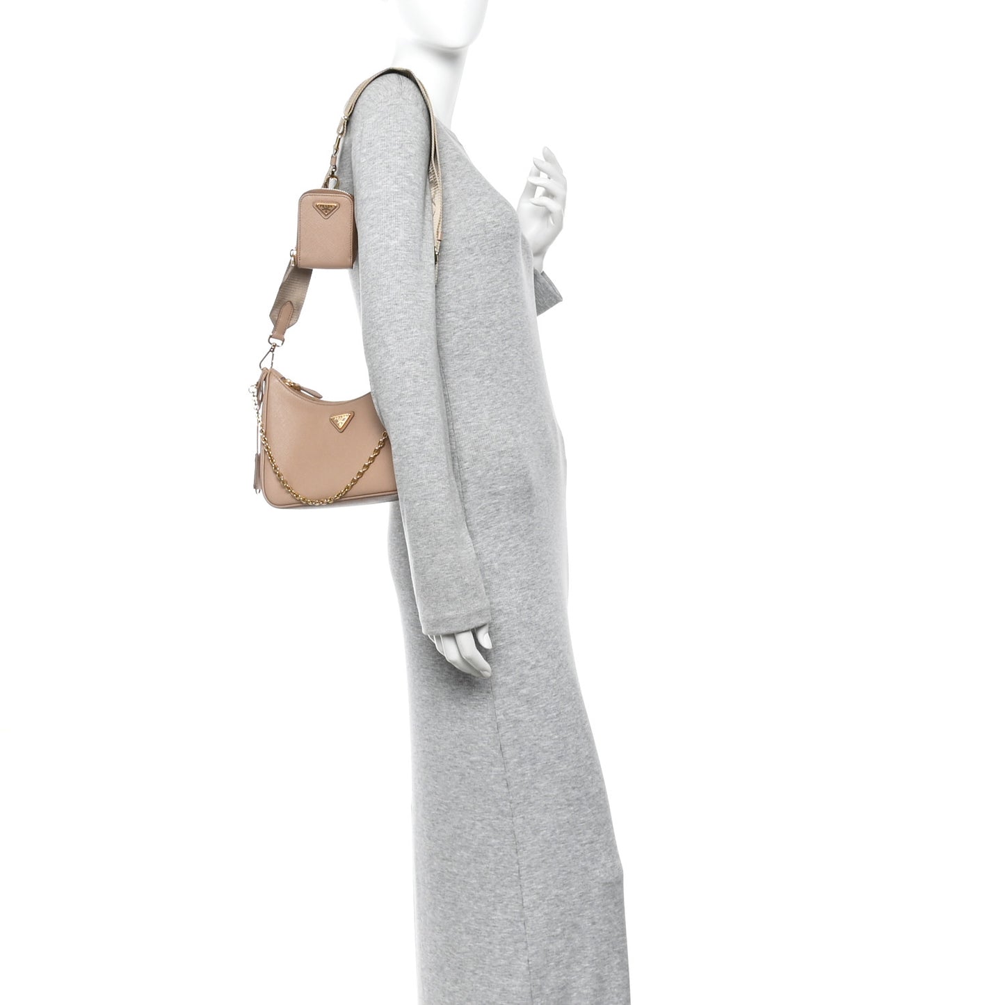Saffiano Lux Re-Edition 2005 Shoulder Bag Cammeo
