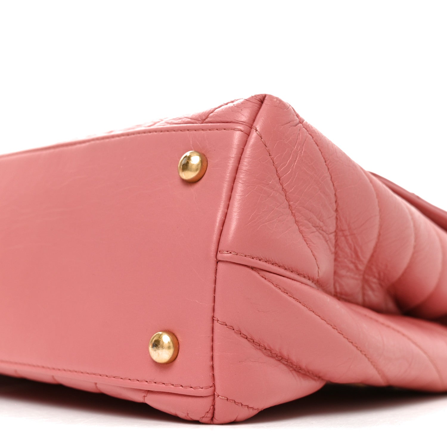 Chanel Calfskin Lizard Chevron Quilted Small Coco Handle Flap Pink 9 of 10