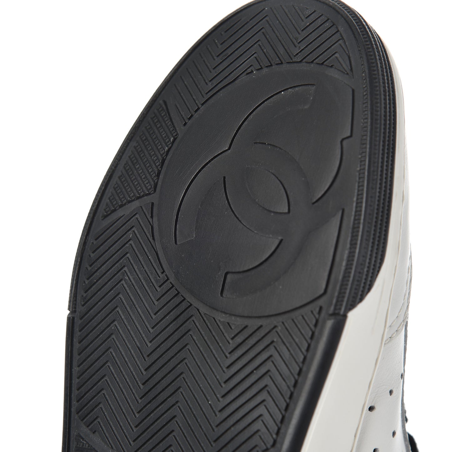 Calfskin Womens Logo Sneakers 35 Black White