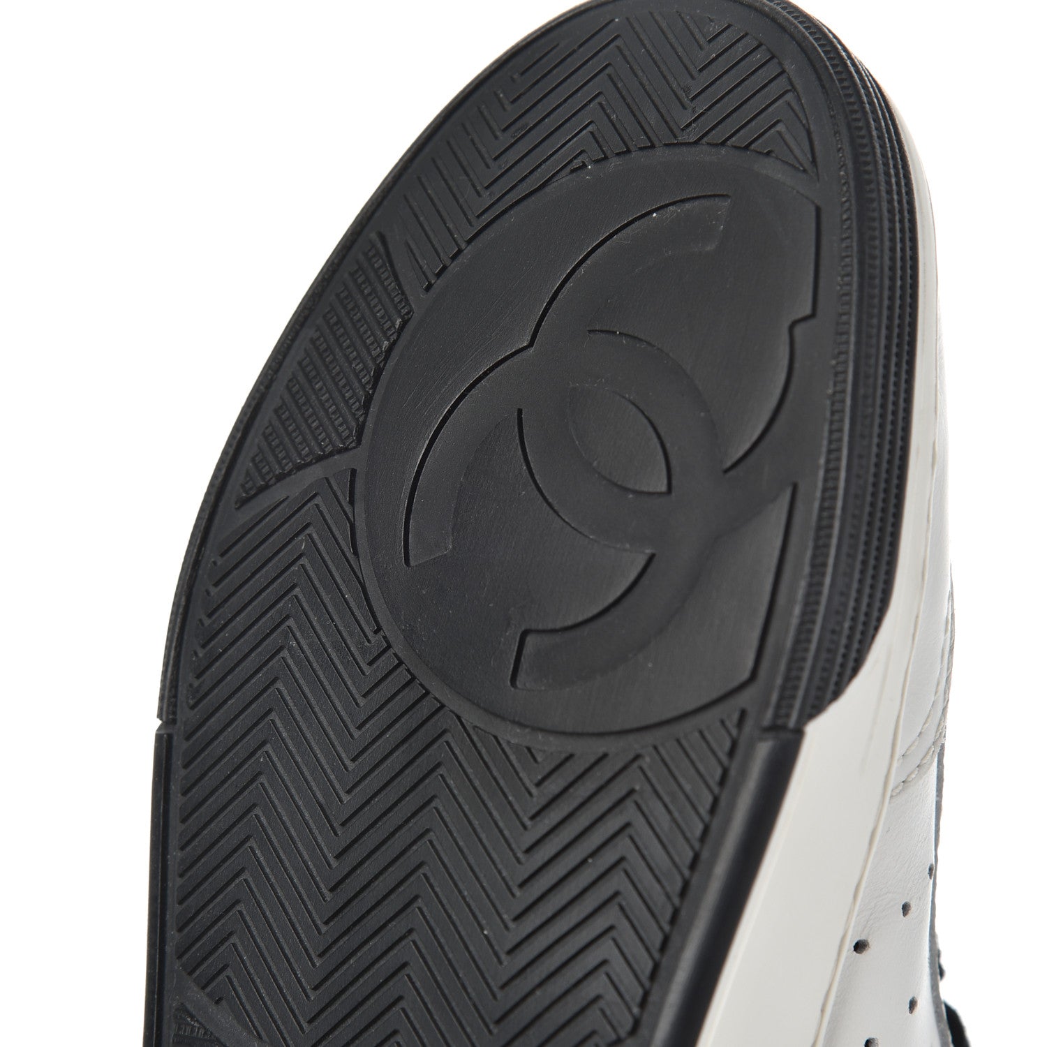 Chanel Calfskin Womens Logo Sneakers 35 Black White 8 of 18