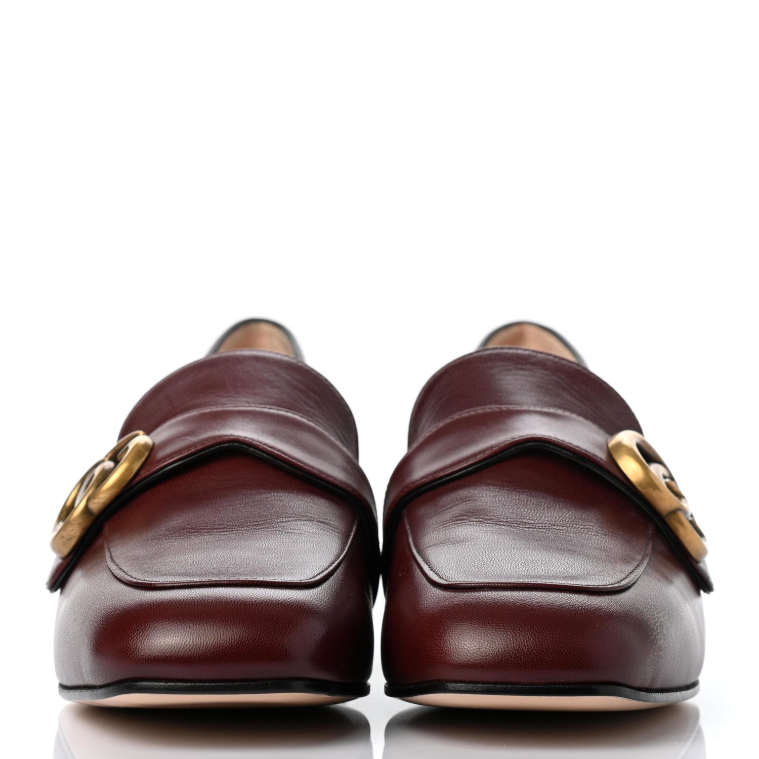 Gucci Malaga Kid Womens GG Marmont Loafers 38 Vintage Bordeaux 2 of 14