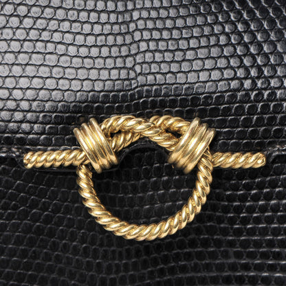 Hermes Lizard Sac Cordeliere Black 13 of 22