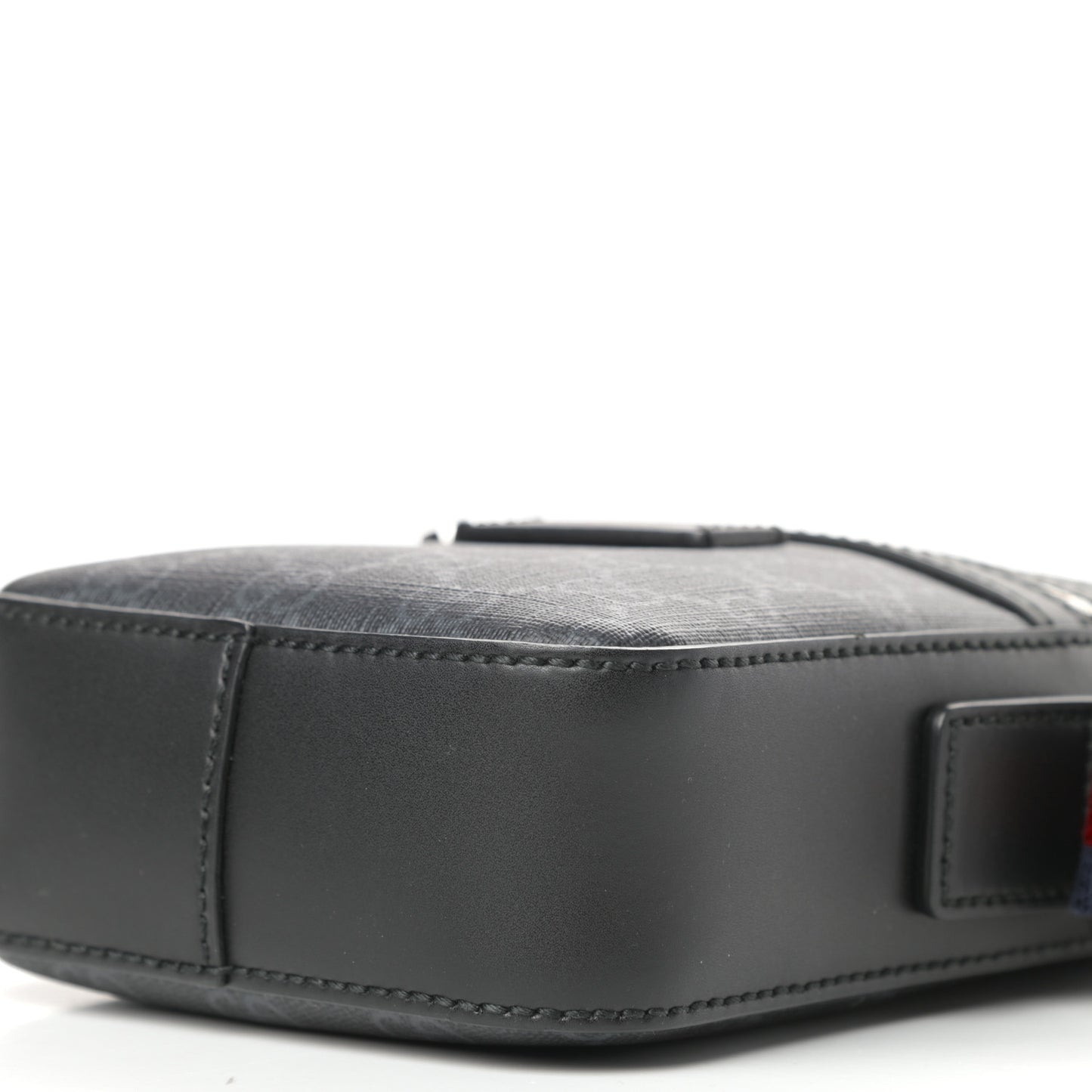 GG Supreme Monogram Appia Calfskin Web Small Camera Messenger Bag Grey