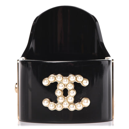 Chanel Resin Pearl CC Cuff Black 1 of 5