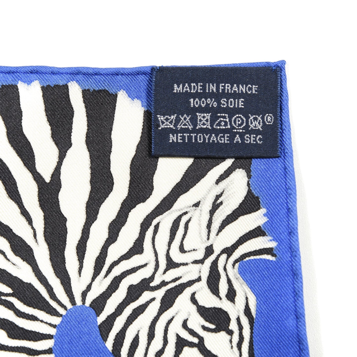 Silk Zebra Pegasus Nano Scarf 20 Bleu Vif Jaune White