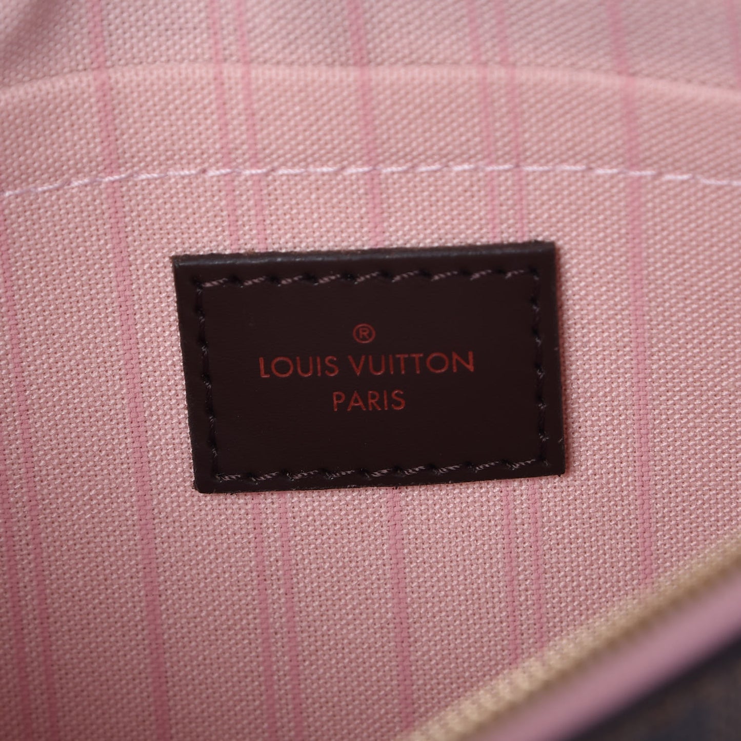 Damier Ebene Neverfull MM GM Pochette Rose Ballerine