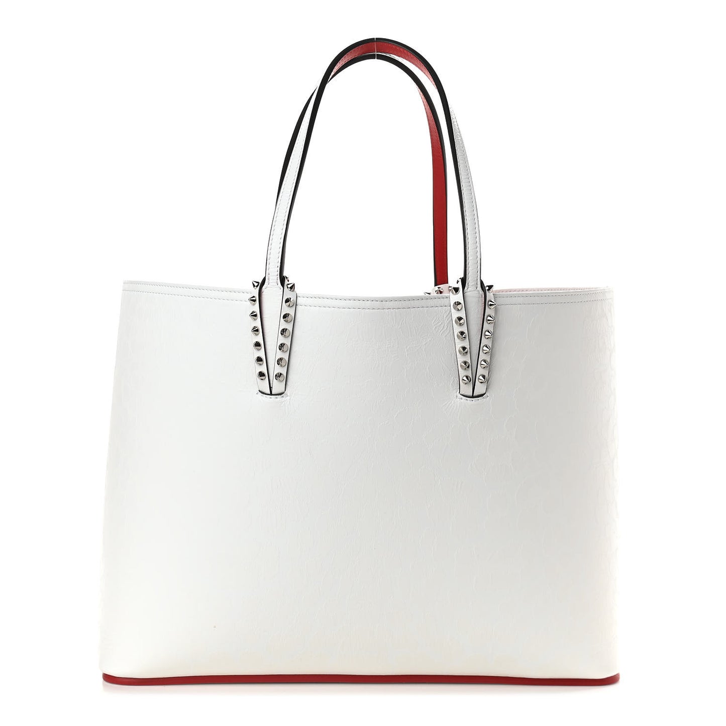 Calfskin Spikes East West Cabata Tote White