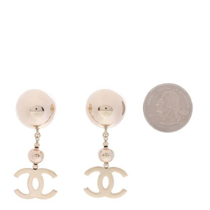 Chanel Metal CC Drop Earrings Gold 2 of 5