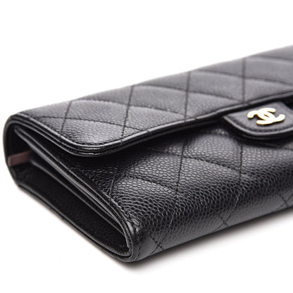 Chanel Caviar Quilted Large Gusset Flap Wallet Black 9 of 11