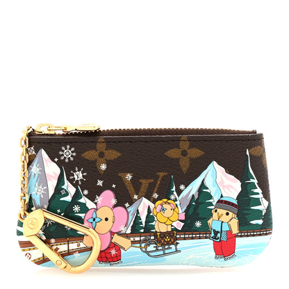 Louis Vuitton Monogram 2023 Christmas Animation Alpine Key Pouch Pink 1 of 8