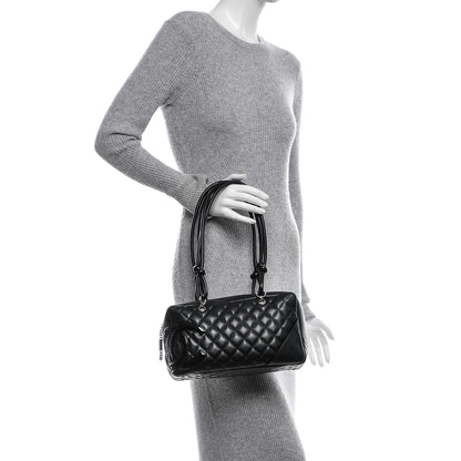 Chanel Calfskin Quilted Large Cambon Bowler Black 2 of 7