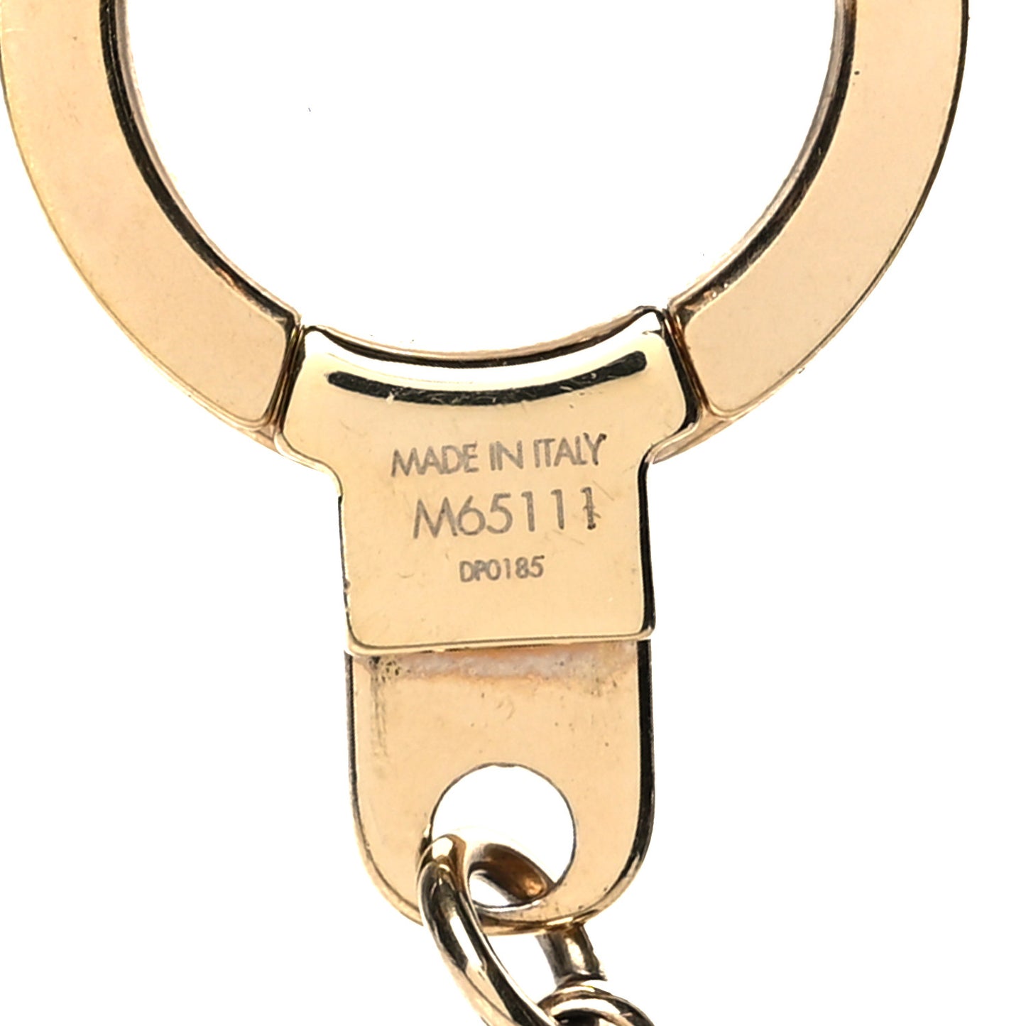 Brass Enamel Fleur De Monogram Bag Charm Chain Gold
