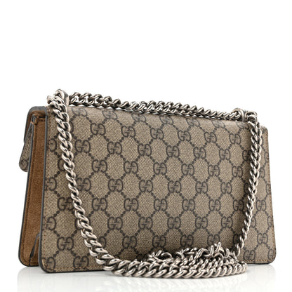 Gucci GG Supreme Monogram Suede Crystal Small Dionysus Shoulder Bag Beige Ebony Taupe 3 of 14