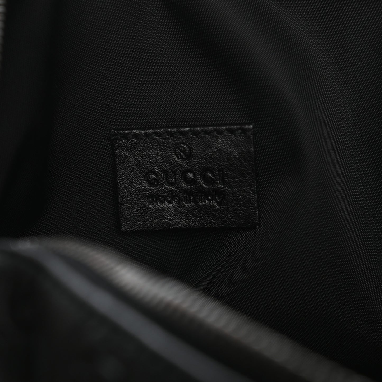 Nylon Guccissima Zip Top Pouch Black