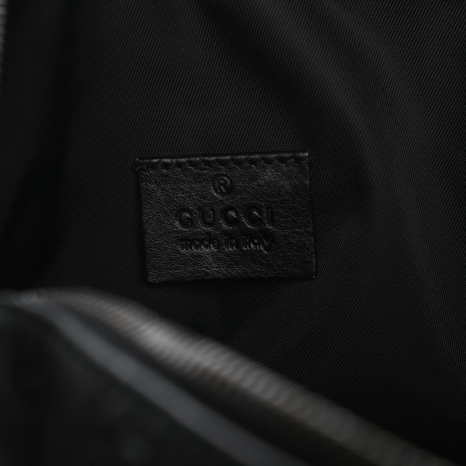 Gucci Nylon Guccissima Zip Top Pouch Black 6 of 8