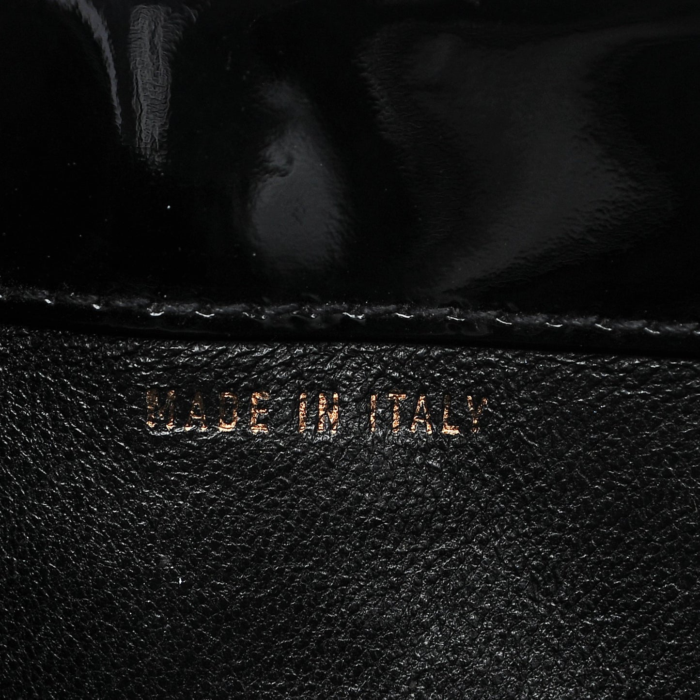 Patent Stitched Shoulder Flap Bag Black