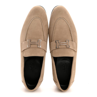 Hermes Suede Goatskin Paris Loafers 37 Beige Sable 2 of 10