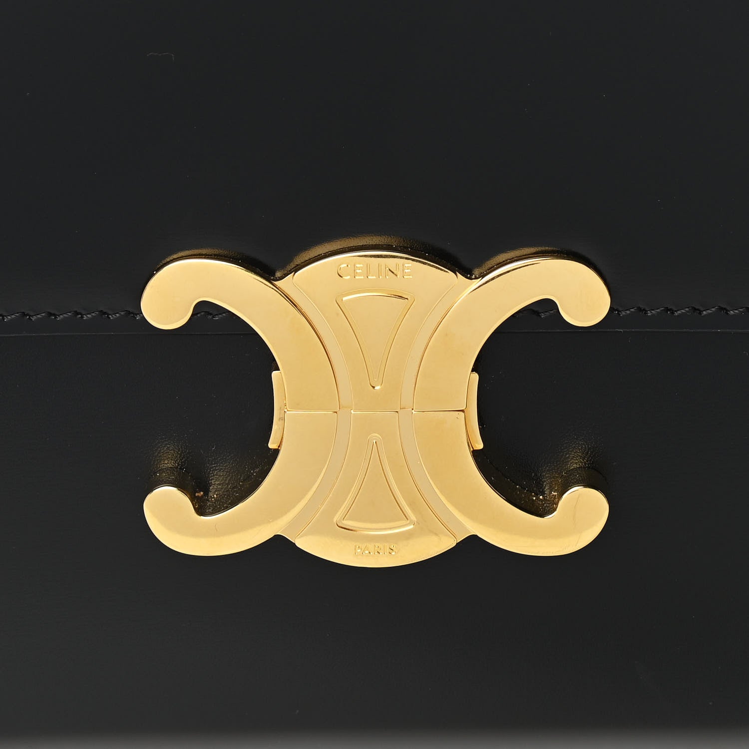 Celine Shiny Calfskin Medium Triomphe Black 10 of 13