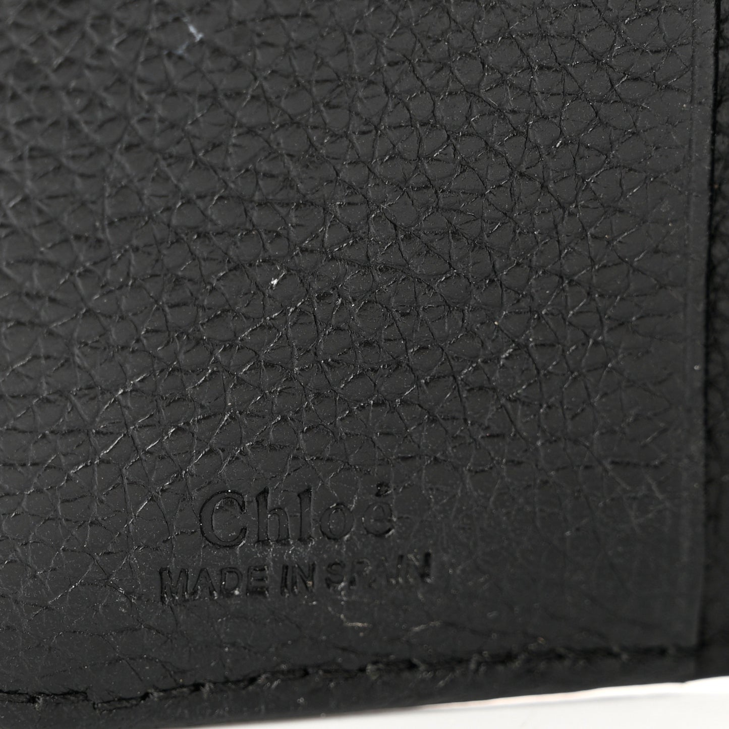 Grained Calfskin Compact Zip Around Wallet Black