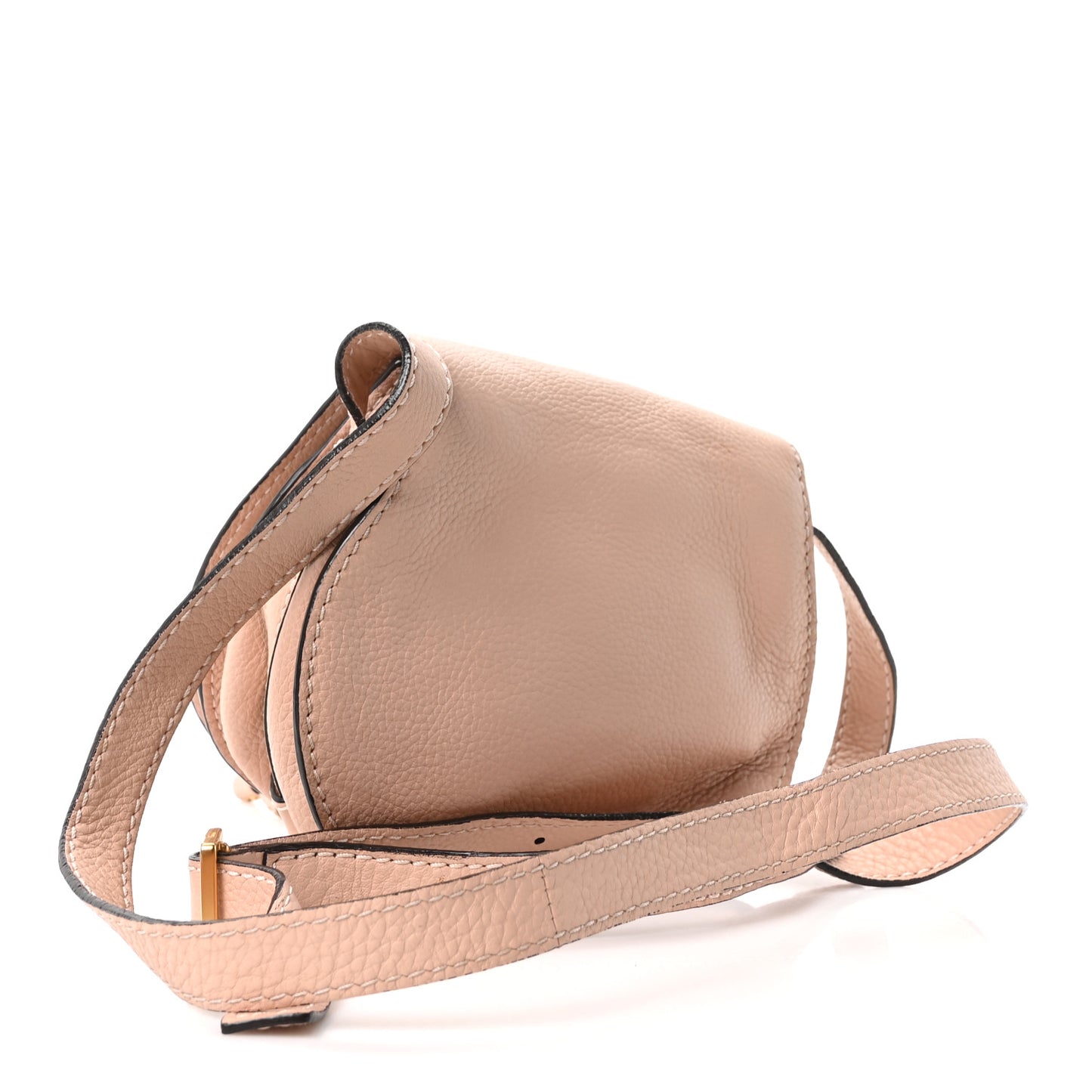 Grained Calfskin Small Marcie Saddle Bag Anemone Pink