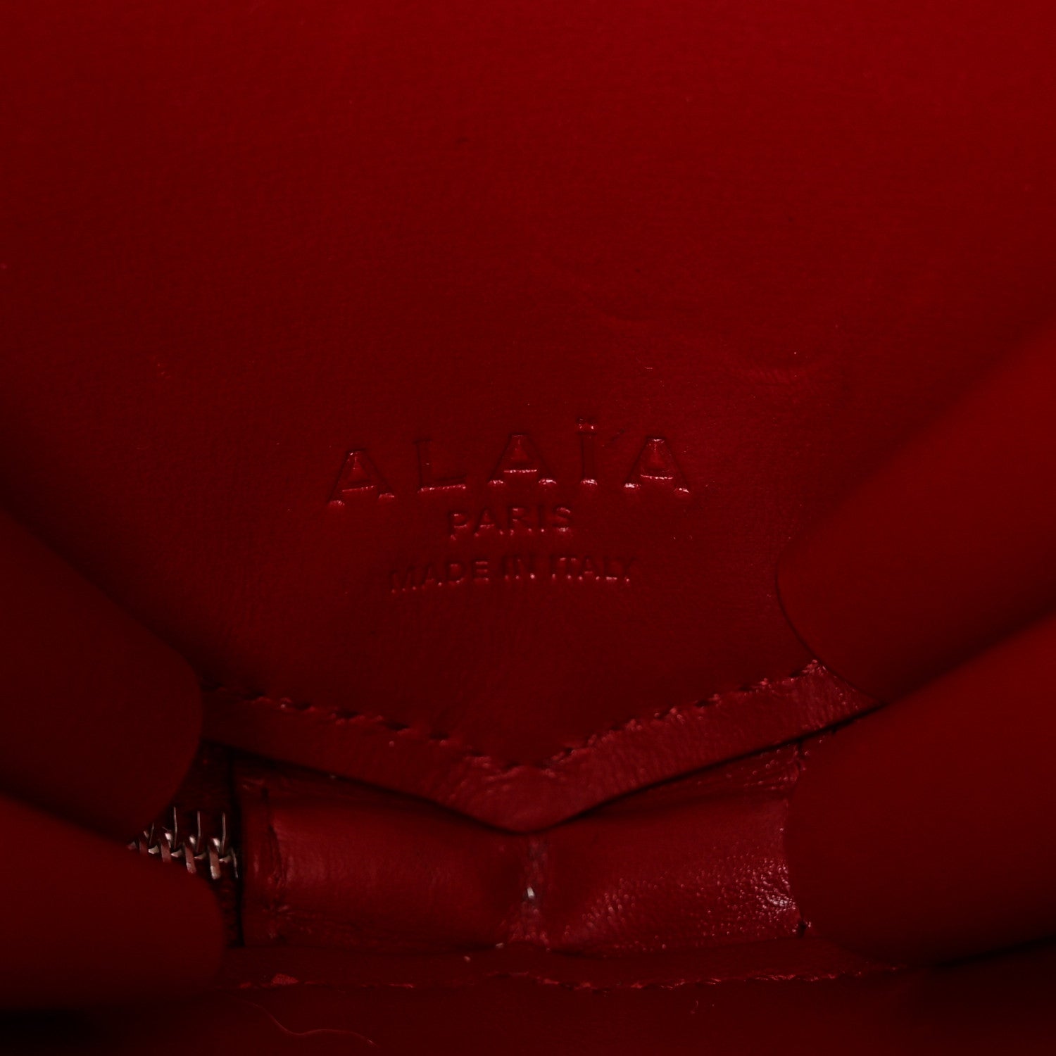 Alaia Lux Calfskin Le Coeur Bag Lacquer Red 6 of 9