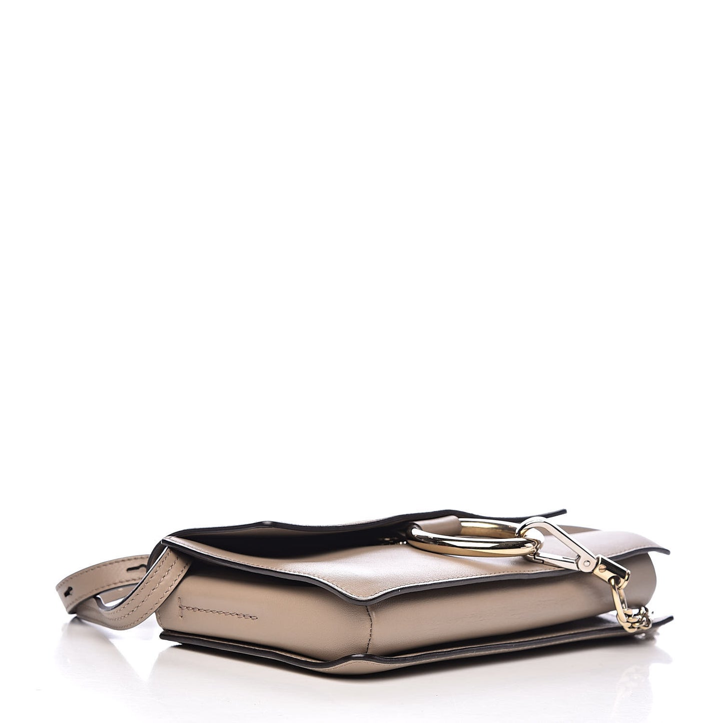 Suede Calfskin Small Faye Shoulder Bag Motty Grey