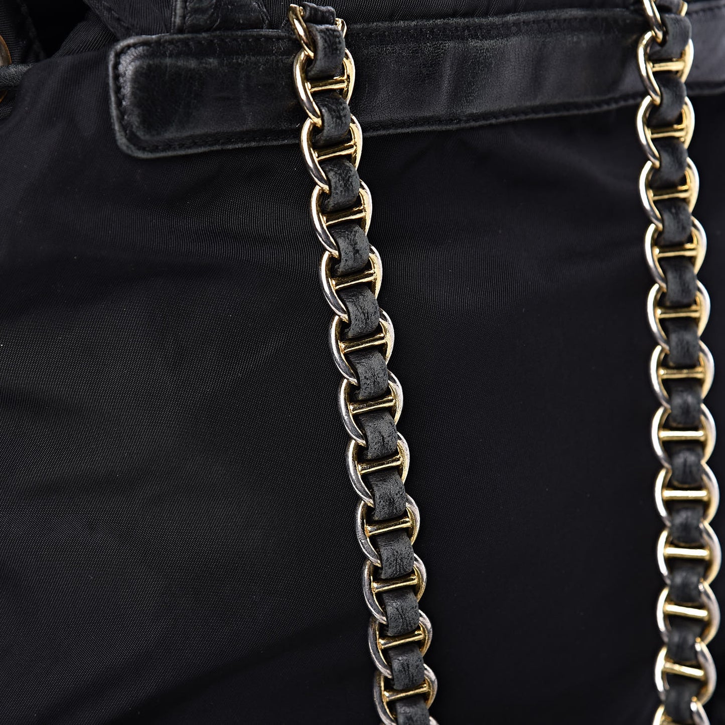 Tessuto Nylon Vela Chain Backpack Black