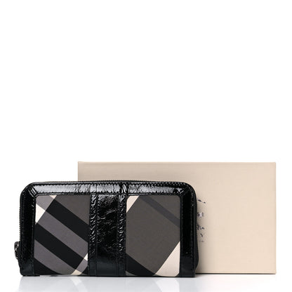 Burberry Beat Check Large Ziggy Zip Around Wallet Black 15 of 15