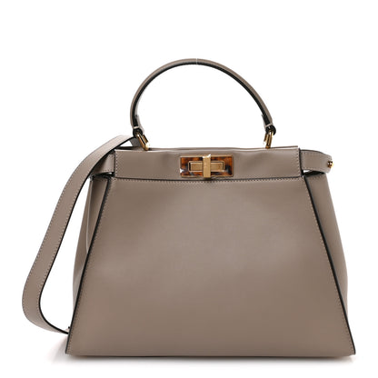 Fendi Vitello Seta Plexiglass Tortoise Medium Peekaboo Iconic Satchel Tortora 1 of 11