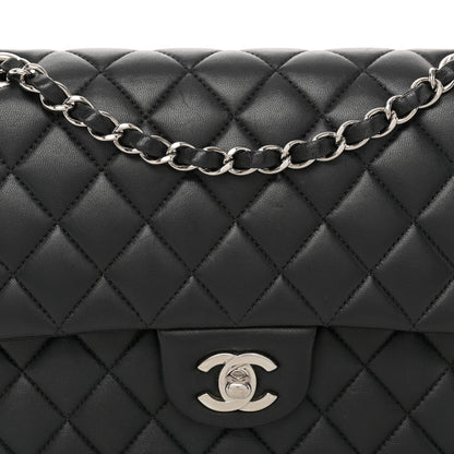 Chanel Lambskin Quilted Medium Double Flap Black 8 of 16